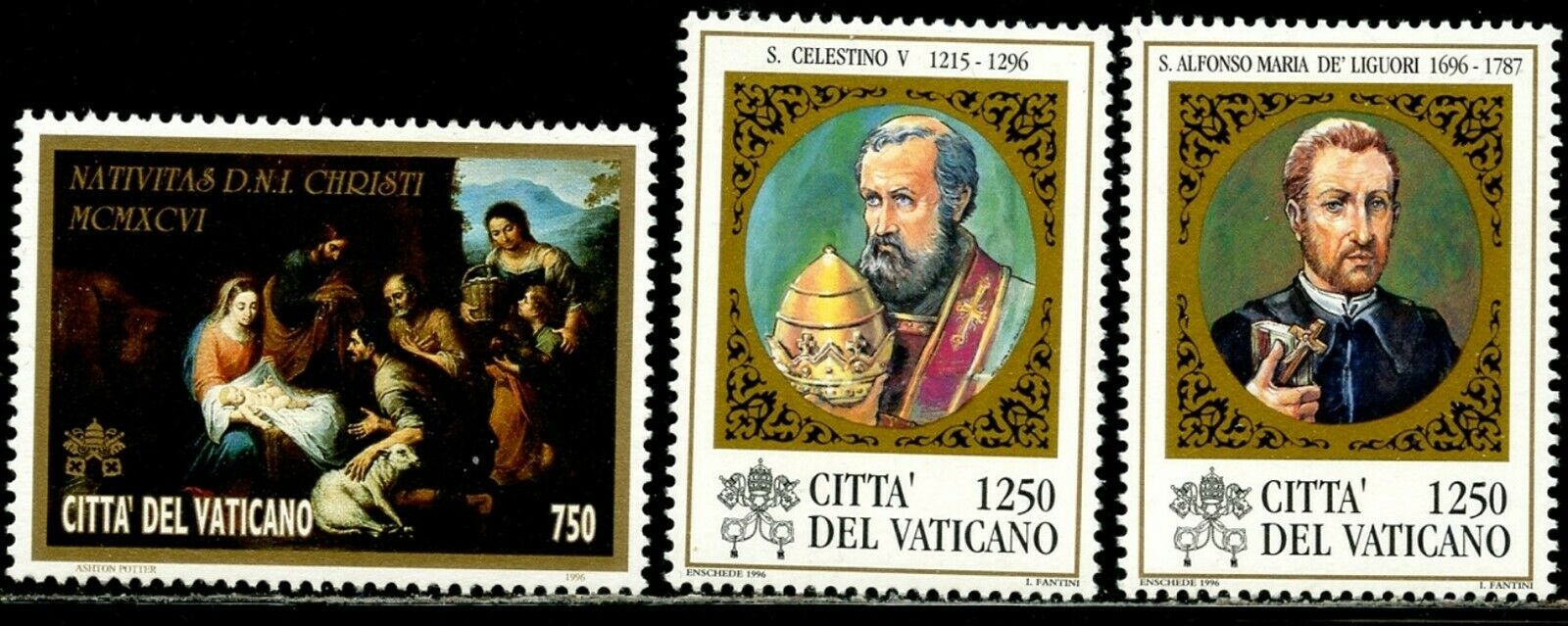 Vatican Sc#1019-1021 1996 Christmas & Saints Complete Sets Og Mint Hinged