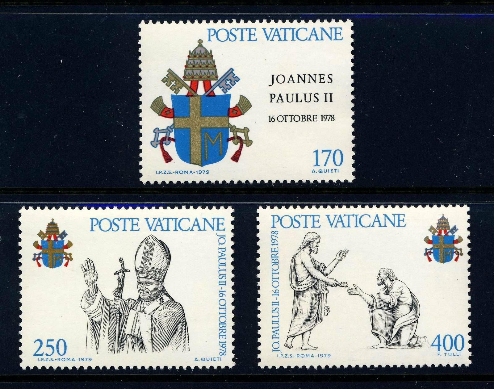 Vatican . 1979 Pope John Paul Ii (645-47) . Mint Never Hinged