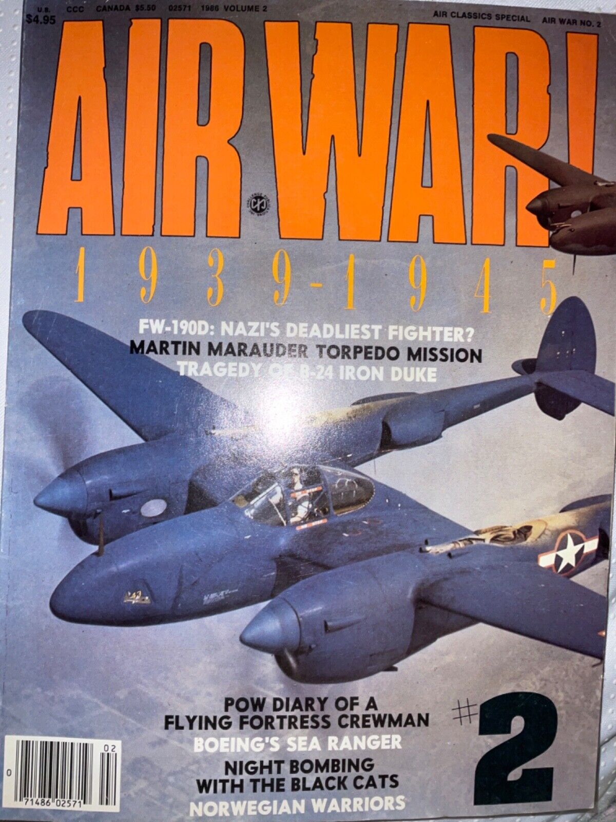 Vtg Air War 1939-1945 Softcover Book/magazine Air Classics Special Vol 2 1986